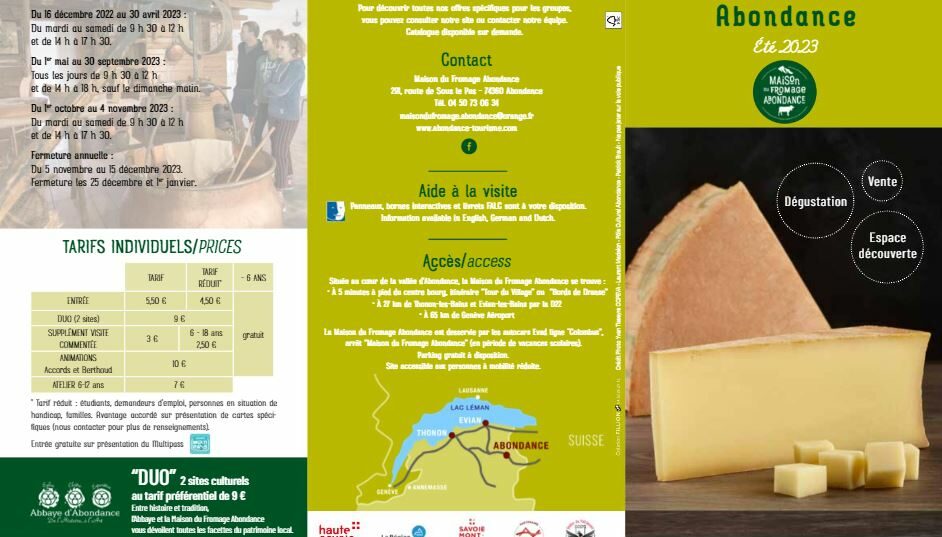 Maison du fromage Abondance brochure